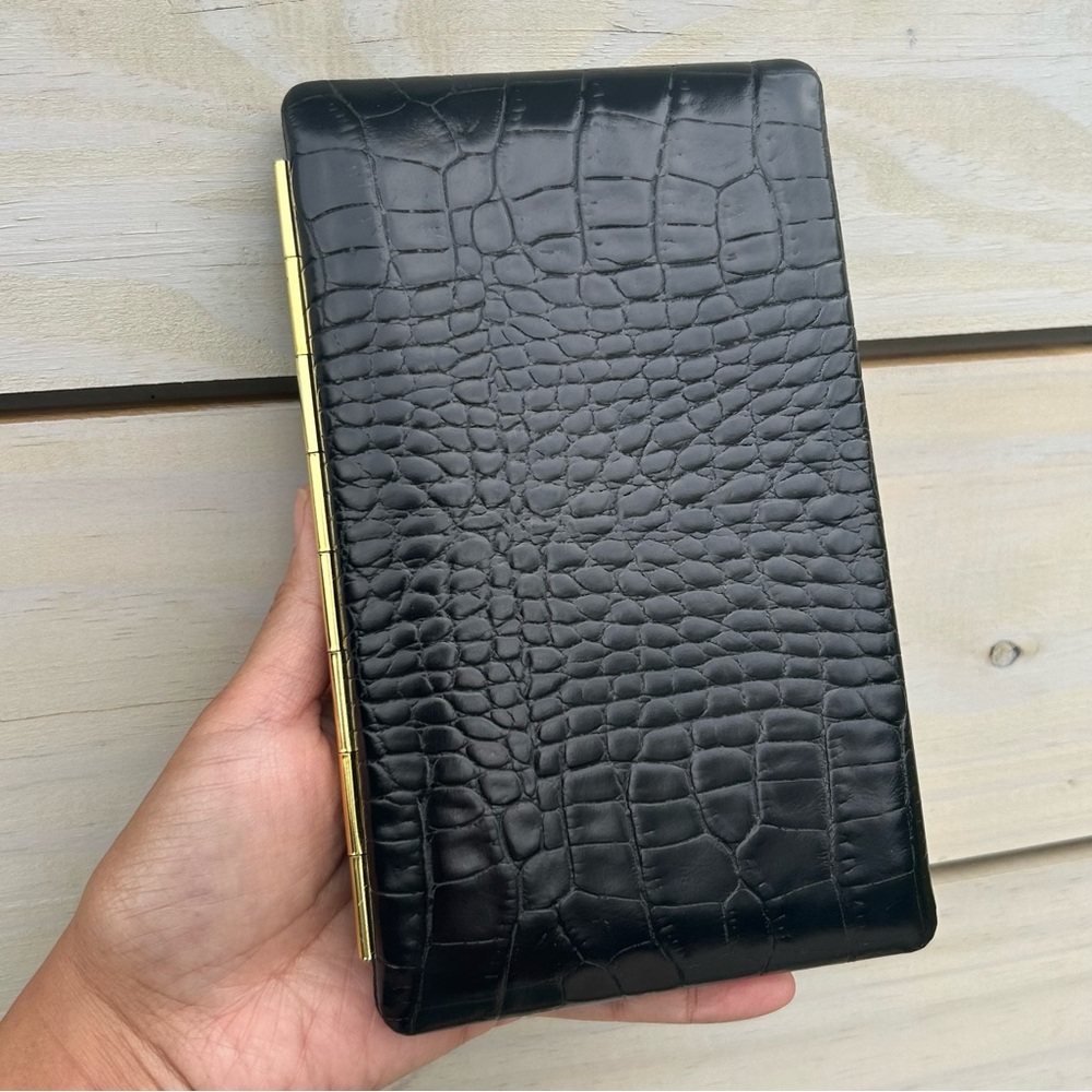 SOLD***Abas Black Croc Cache Wallet